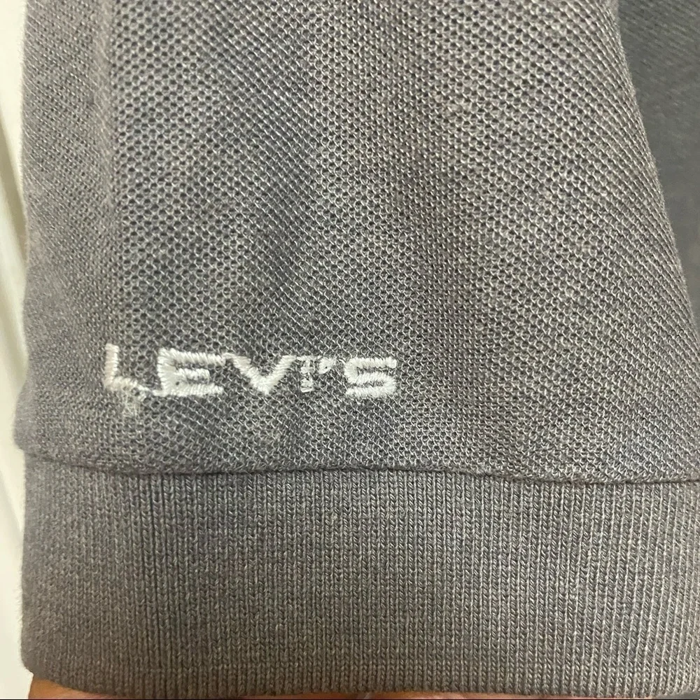 Levi's Polo Short Sleeve Classic Fit Gray Shirt Mens Size L